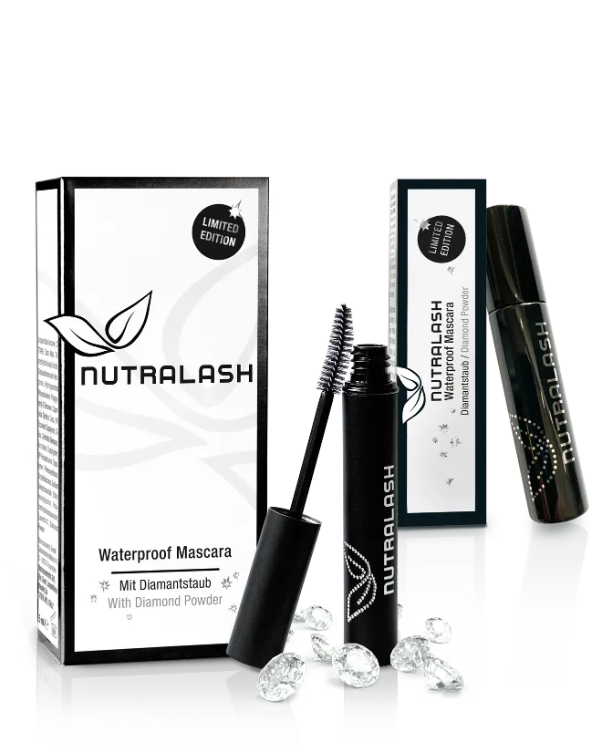 Stabile wasserfeste Mascara mit Diamantstaub